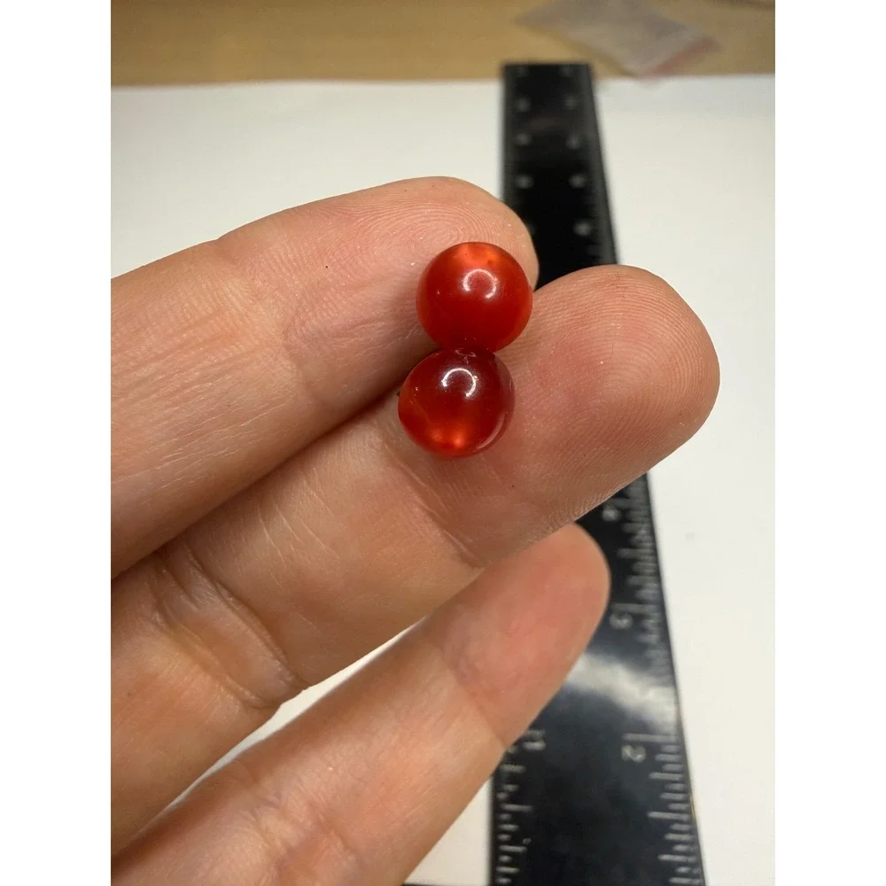 Vintage Red Cabochon Stud Earrings Gold Tone Round Minimalist Jewelry